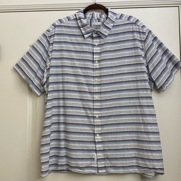 Goodfellow & Co Other - Goodfellow Linen Cotton Northrop shirt Men’s  Button Down grey/Blue Beach XXL